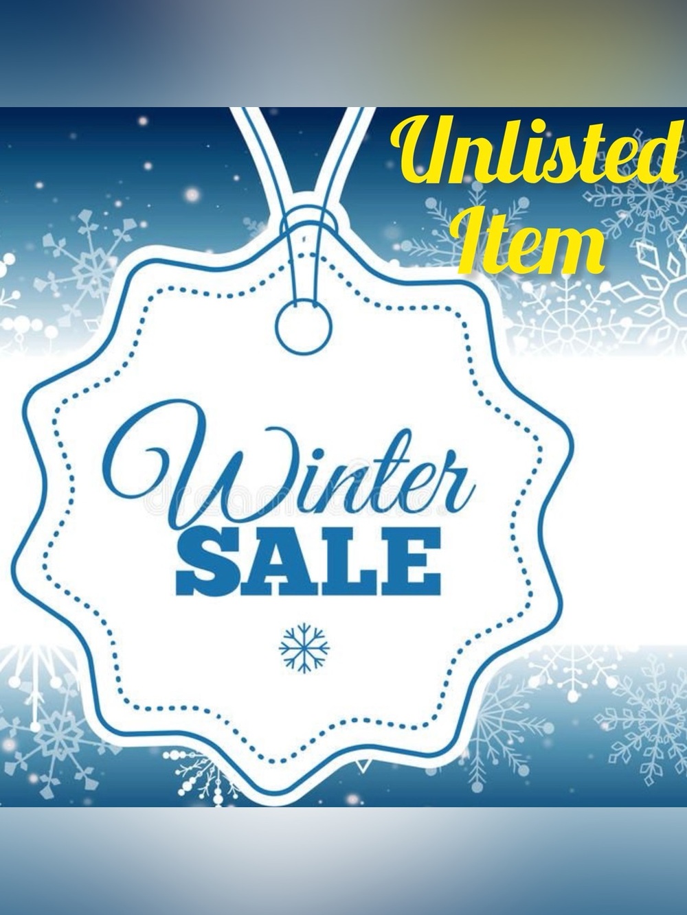 Winter Sale Graphic Tag - Blue and White